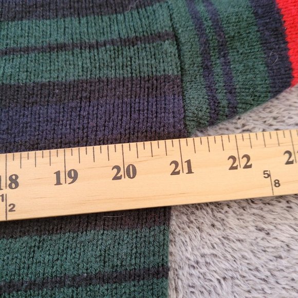 Vtg Gitano Mens Sweater Small Green Blue Stripe Y2K Hip Hop Freddy Krueger 16191 - Picture 8 of 9